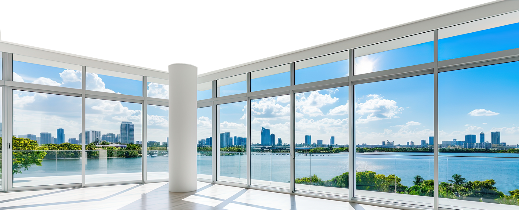 Sliding glass door with heat-rejecting window film installed in a Palm Beach County home