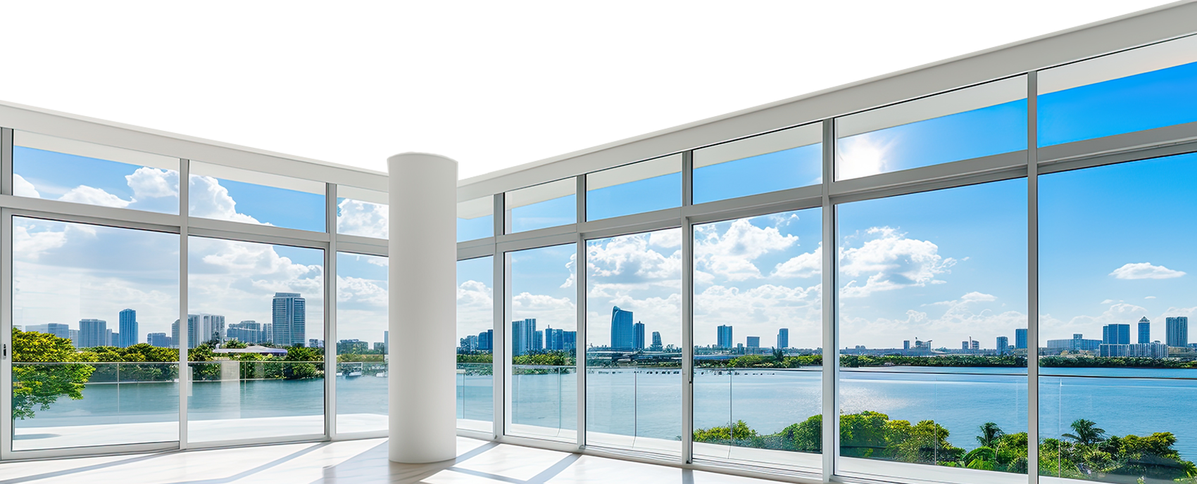 Interior light through home window film in a South Florida living room after installation