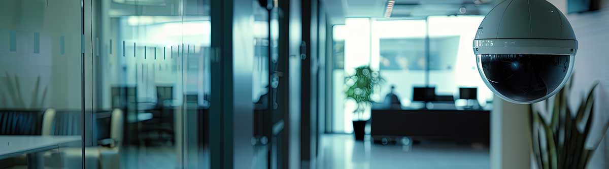 Clear security film installed on office glass in Broward County to hold broken glass together
