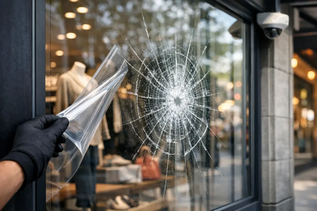 Security Film for Storefront Windows