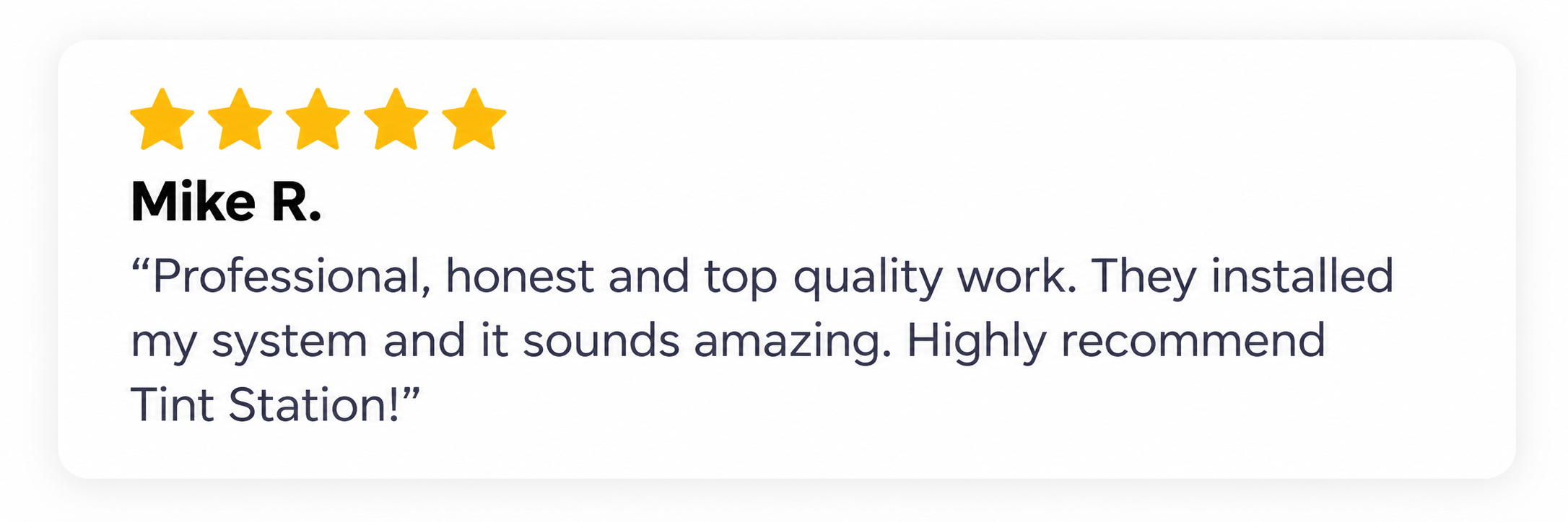Tint Station customer review