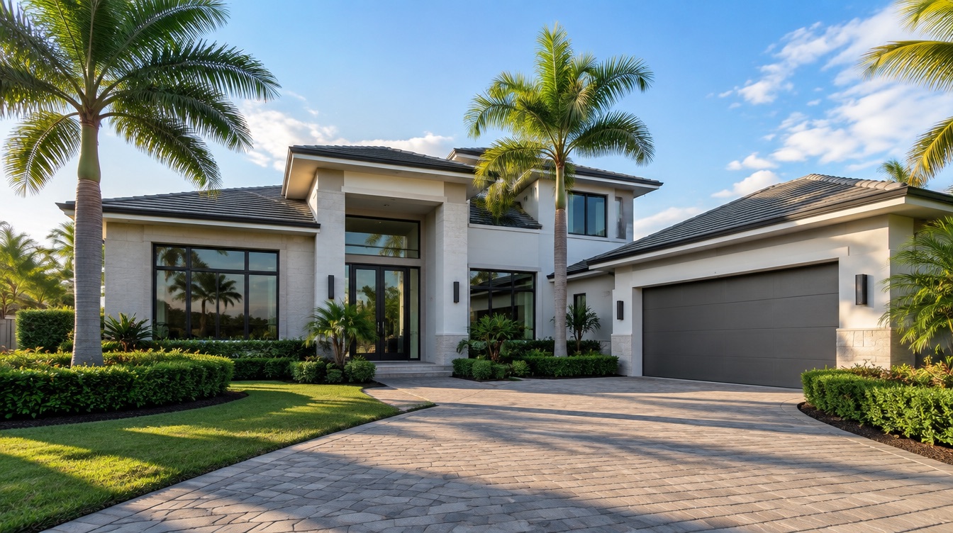 South Florida home with residential window film on its front windows